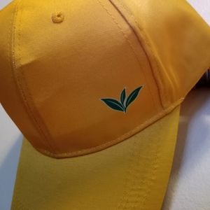 3/$20 Novelty Pure Leaf Tea Hat Baseball Cap Yellow Gold Sateen